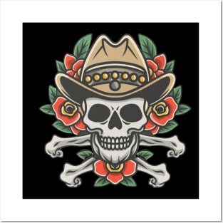 Cowboy Skull tattoo art Posters and Art